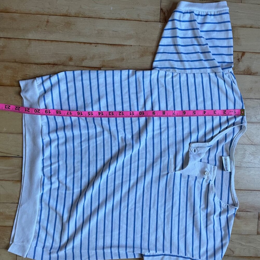 Vintage 80s Chesterfield Striped Knit Top Retro Tennis Coastal Grandma Old Money - Picture 8 of 8